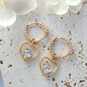 24 Karats Heart Hoop Earrings